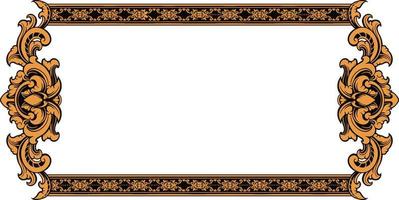 classic style frame vector design with fancy carved ornament