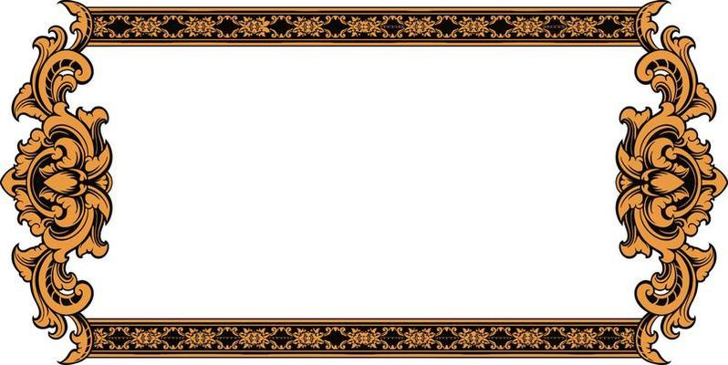 classic style frame vector design with fancy carved ornament