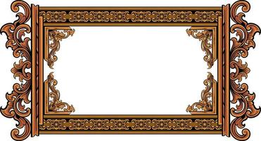 classic style frame vector design with fancy carved ornament