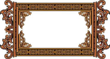 classic style frame vector design with fancy carved ornament