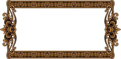 classic style frame vector design with fancy carved ornament