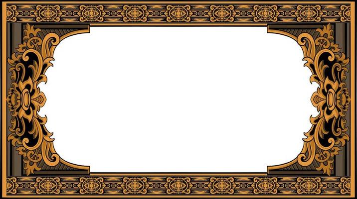 classic style frame vector design with fancy carved ornament