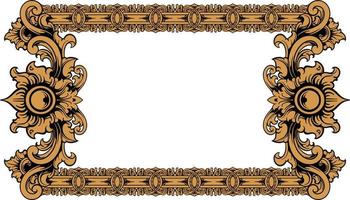 classic style frame vector design with fancy carved ornament