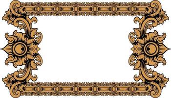 classic style frame vector design with fancy carved ornament