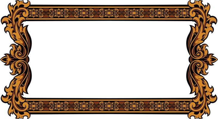 classic style frame vector design with fancy carved ornament
