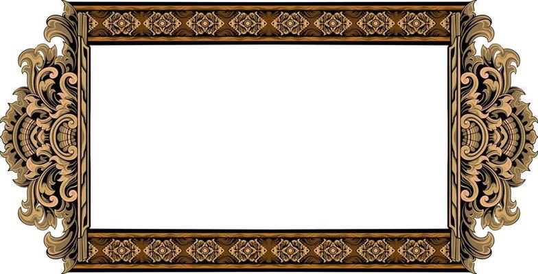 classic style frame vector design with fancy carved ornament
