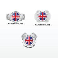 hecho en Inglaterra elegante etiqueta producto diseño vector