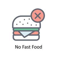 No Fast Food Vector Fill outline Icons. Simple stock illustration stock