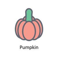 Pumpkin Vector Fill outline Icons. Simple stock illustration stock