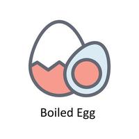 Boiled Egg  Vector Fill outline Icons. Simple stock illustration stock