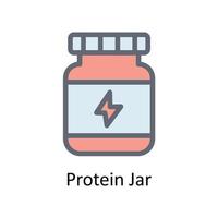 Protein Jar Vector Fill outline Icons. Simple stock illustration stock