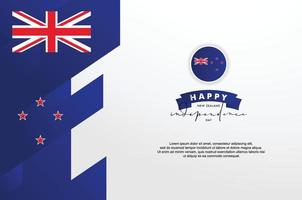 New Zealand Independence Day Background With Elegant Ribbon vector