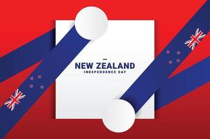 New Zealand Independence Day Background With Elegant Ribbon vector