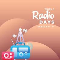 World Radio Day Design Background vector