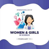 International Day Of Women And Girls In Science Design Vector