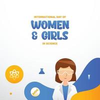 International Day Of Women And Girls In Science Design Vector