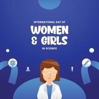 International Day Of Women And Girls In Science Design Vector