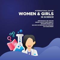 International Day Of Women And Girls In Science Design Vector