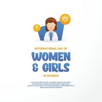 International Day Of Women And Girls In Science Design Vector