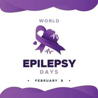 World Epilepsy Day Background With Ribbon vector