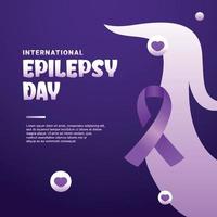 World Epilepsy Day Background With Ribbon vector