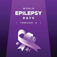 World Epilepsy Day Background With Ribbon vector