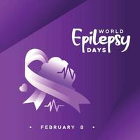 World Epilepsy Day Background With Ribbon vector