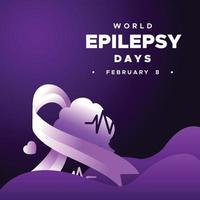 World Epilepsy Day Background With Ribbon vector