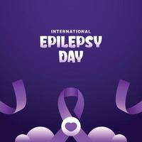 World Epilepsy Day Background With Ribbon vector