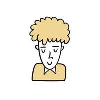 Male doodle icon. Hand drawn colorful cartoon style. vector