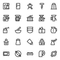 Outline icons for kitchen. vector