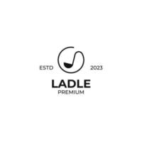 Vector ladle soup logo design concept illustration idea