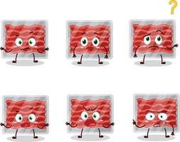 Cartoon character of ground meat with what expression vector