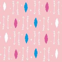 cute lovely seamless vector pattern background illustration with dream stars, arrows and feathers