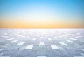 Empty square brick square and clean and bright sky background photo