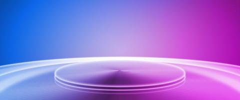 3D rendering neon metal texture empty stage futuristic technology space sense photo