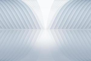 Abstract 3d rendering of empty white room with light in the middle. White interior wall facade and vertical ground space background 3d rendering. photo