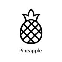 Pineapple  Vector  outline Icons. Simple stock illustration stock