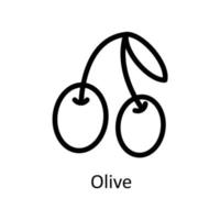 Olive Vector  outline Icons. Simple stock illustration stock