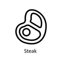 Steak  Vector  outline Icons. Simple stock illustration stock