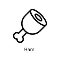 Ham  Vector  outline Icons. Simple stock illustration stock