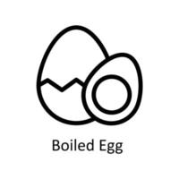 Boiled Egg  Vector  outline Icons. Simple stock illustration stock