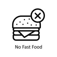 No Fast Food Vector  outline Icons. Simple stock illustration stock