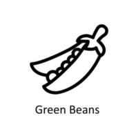 Green Beans  Vector  outline Icons. Simple stock illustration stock