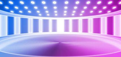 3D rendering neon metal texture empty stage futuristic technology space sense photo