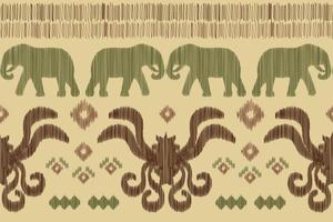 Ethnic Ikat fabric pattern geometric style.African Ikat embroidery Ethnic oriental pattern white brown cream background. Abstract,vector,illustration.For texture,clothing,wrapping,decoration,carpet. vector