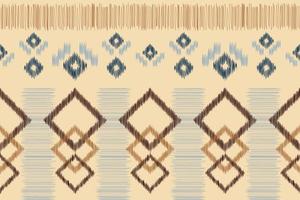 Ethnic Ikat fabric pattern geometric style.African Ikat embroidery Ethnic oriental pattern brown cream background. Abstract,vector,illustration.For texture,clothing,wrapping,decoration,carpet. vector