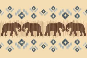 Ethnic Ikat fabric pattern geometric style.African Ikat embroidery Ethnic oriental pattern brown cream background. Abstract,vector,illustration.For texture,clothing,wrapping,decoration,carpet. vector