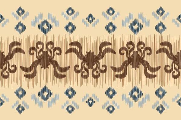 Ethnic Ikat fabric pattern geometric style.African Ikat embroidery Ethnic oriental pattern brown cream background. Abstract,vector,illustration.For texture,clothing,wrapping,decoration,carpet.