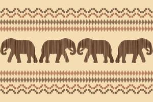 Ethnic Ikat fabric pattern geometric style.African Ikat embroidery Ethnic oriental pattern brown cream background. Abstract,vector,illustration.For texture,clothing,wrapping,decoration,carpet. vector